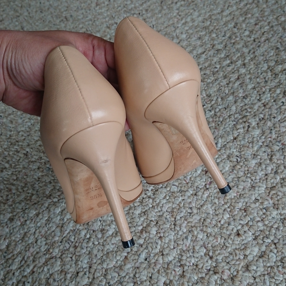 Gucci Nude/beige Peep-Toe Horsebit Pumps size 6.5 - Picture 12 of 15